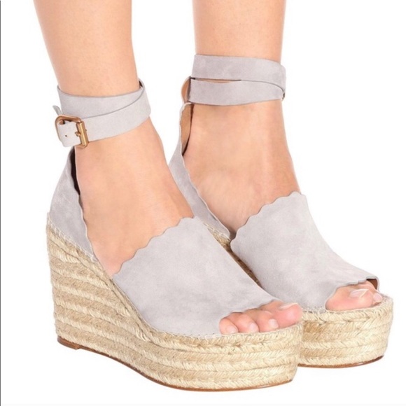 Chloe Shoes - Chloe Suede d’Orsay Espadrilles